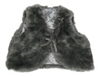 Tmavosivá kožušinová podšitá vesta H&M