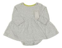 Nové - bílé vzorované šaty s všitým body Mothercare