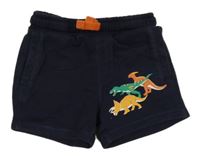Tmavomodré teplákové kraťasy s dinosaurami M&S
