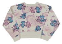 Bílo-lila crop mikina so Stitchem Disney