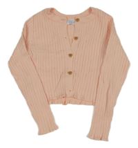 Svetloružový rebrovaný prepínaci crop sveter Primark