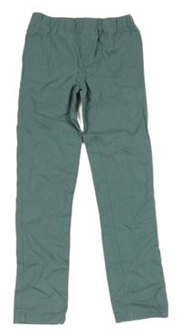 Zelené plátenné skinny nohavice