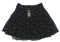 Čierna šifónová sukňa s hviezdami New Look