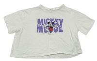 Biele crop tričko s Mickeym zn. H&M