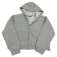 Sivá prepínaci crop mikina s kapucňou George