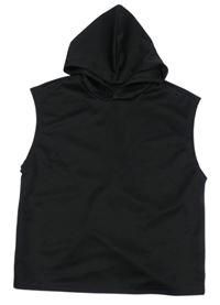 Čierna vesta s kapucňou Shein