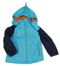 Světlemodro-tmavomodrá šušťáková jarná bunda s kapucňou Impidimpi