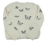 Bílý svetr s motýlky H&M