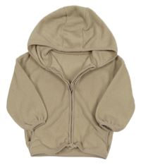 Béžová fleecová prepínaci mikina s kapucňou George