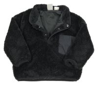 Antracitová chlupatá podšitá mikina Zara