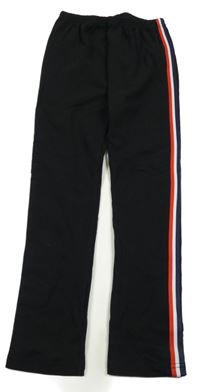 Čierno-modro-bielo-červené legíny s pruhmi