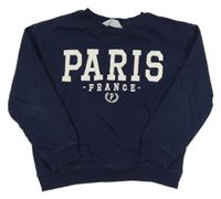 Tmavomodrá mikina s nápisom H&M