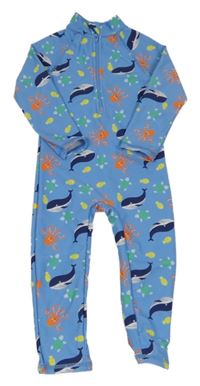 Svetlomodrý UV overal s podmořským světem Peacocks