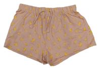 Růžové pyžamové kraťasy s banány Pepperts