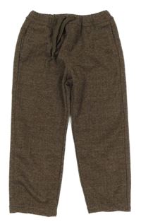 Hnedé vzorované chino teplákové nohavice Next