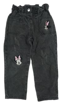 Tmavošedé prošoupané rifle s Minnie Disney