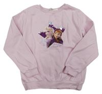 Svetloružová mikina s Annou a Elsou H&M