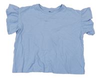 Svetlomodré tričko s volánikmi H&M