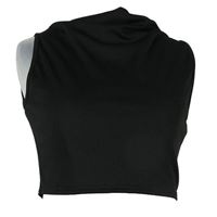 Dámsky čierny rebrovaný crop top Boohoo