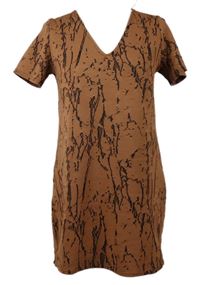 Dámske skořicovo-čierne vzorované šaty MissGuided