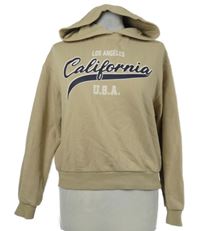 Dámska béžová crop mikina s logom a kapucňou Kiabi