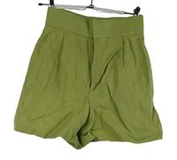 Dámske limetkové ľanové kraťasy Zara