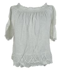 Dámská bílá halenka s madeirovým volánkem M&S