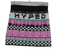 Dámska čierno-ružovo-biela vzorovaná sukňa s nápismi H&M