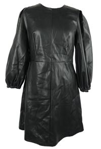 Dámské černé koženkové šaty Primark 