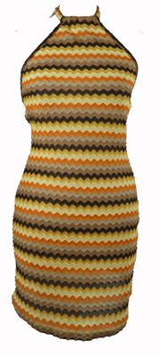 Dámské oranžovo-hnedo-žlté vzorované pletené šaty Shein