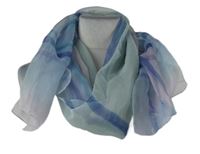 Dámská světlemodrá kostkovaná šifonová šála 