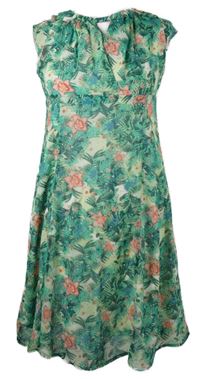 Dámske zelené kvetované šifónové šaty Cecilia Classics