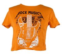 Dámske oranžové crop tričko s potlačou