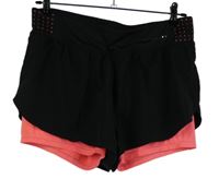 Dámské černo-růžové sportovní kraťasy Oysho 