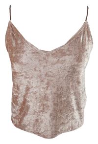 Dámsky ružový zamatový crop top H&M
