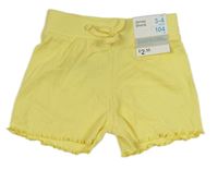 Žlté rebrované bavlnené kraťasy zn. Primark