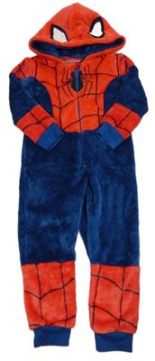 Modro-červená chlupatá kombinéza s kapucí - Spiderman Marvel