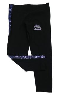 Čierne capri legíny s nápisom a flitrami George