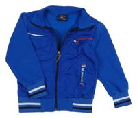 Modrá šusťákovo/tepláková propínací mikina s logem Tommy Hilfiger