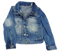 Modrá rifľová bunda