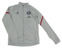 Světlešedá sportovní propínací mikina s nášivkou Nike Jordan