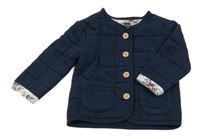 Tmavomodrá žebrovaná lehce zateplená propínací mikina Primark