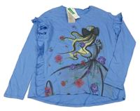 Nové - modré triko s dívkou Benetton