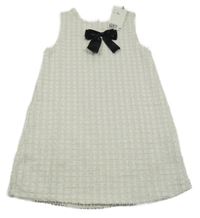 Nové - Biele kockované šaty s mašlou H&M