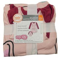 Nové - Ružovo-vínová fleecová nočná košeľa s lamou