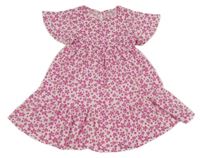 Bielo-ružové šaty s kvetinami Little Kids