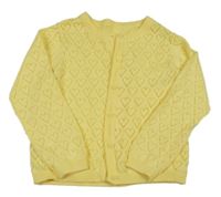 Žltý perforovaný prepínaci sveter so srdiečkami Matalan