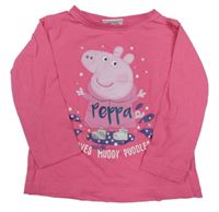 Tmavorůžové triko s Prasátkem Pepinou 