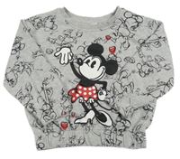 Svetlosivá melírovaná mikina s Mickey Mousem Disney