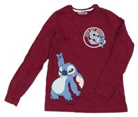 Vínové triko s Lilo & Stitch Primark